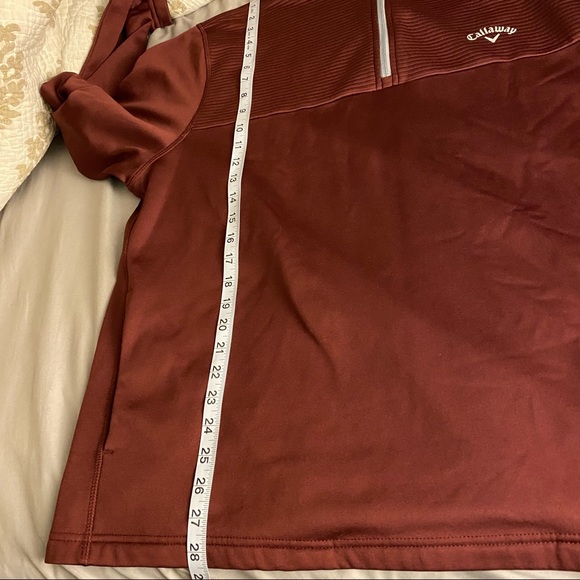 Callaway XL 1/4 Zip Pullover Sweater Men Maroon Golf Shirt - Picture 13 of 13